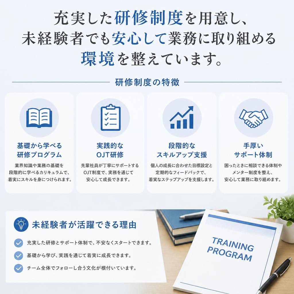 2. 未経験でも安心の研修制度