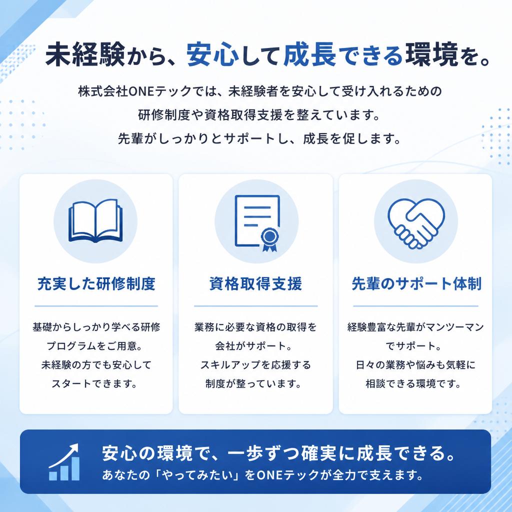 未経験者をサポートする体制