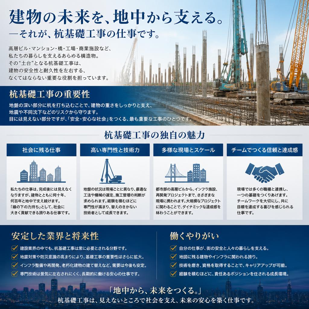 茸基礎工事の魅力